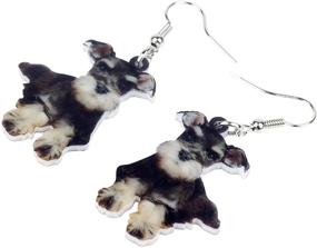 img 1 attached to 🐾 Schnauzer Lover's Delight: DUOWEI Acrylic Schnauzer Earrings for Girls' Jewelry Collection