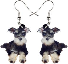 img 4 attached to 🐾 Schnauzer Lover's Delight: DUOWEI Acrylic Schnauzer Earrings for Girls' Jewelry Collection