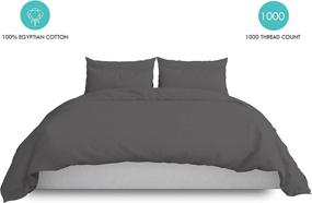 img 3 attached to 🛏️ Five Elements 1000 TC Egyptian Cotton Bed Sheets - Queen Dark Grey, Luxury Collection