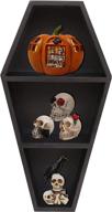 🖤 gothic room decor: u/d coffin shelf coffin bookshelf for witchy gifts & skull wall decor logo