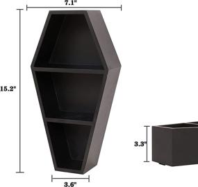 img 1 attached to 🖤 Gothic Room Decor: U/D Coffin Shelf Coffin Bookshelf for Witchy Gifts & Skull Wall Decor