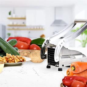 img 1 attached to 🍟 Avant Casa French Fry Cutter: 2 Stainless Steel Blade Set with Bonus Vegetable Peeler and Crinkle Cutter Slicer – Ideal for Potatoes, Carrots, and Cucumbers