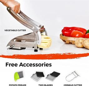 img 3 attached to 🍟 Avant Casa French Fry Cutter: 2 Stainless Steel Blade Set with Bonus Vegetable Peeler and Crinkle Cutter Slicer – Ideal for Potatoes, Carrots, and Cucumbers