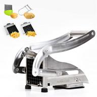 🍟 avant casa french fry cutter: 2 stainless steel blade set with bonus vegetable peeler and crinkle cutter slicer – ideal for potatoes, carrots, and cucumbers logo