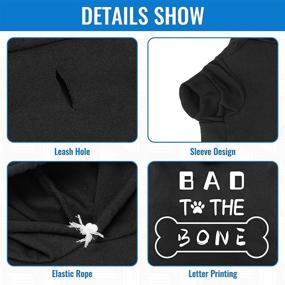 img 1 attached to 🐶 Bad to the Bone: Exclusive Black Dog Hoodies - Winter Coats for Cold Protection and Warmth