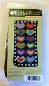 img 2 attached to Hearts on Black: Needlepoint Kit - Eyeglass Case for Stylish Storage