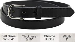 img 3 attached to 👔 Stylish and Durable Mens Black Leather Belt Stitched: Find Your Perfect Fit