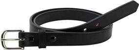 img 1 attached to 👔 Stylish and Durable Mens Black Leather Belt Stitched: Find Your Perfect Fit