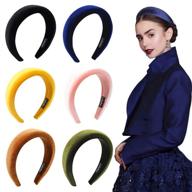 🎀 women's hair headbands - 6 pcs diademas para mujer de moda accessories velvet padded head bands cute beauty fashion hairbands girls vintage thick hair bands logo