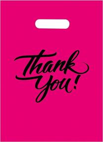 img 4 attached to InfinitePack 100 Pieces Dark Pink Thank You Merchandise Bags 9X12