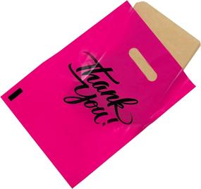 img 1 attached to InfinitePack 100 Pieces Dark Pink Thank You Merchandise Bags 9X12