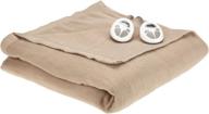 stay cozy with the sunbeam imperial nights queen heated blanket in mushroom logo