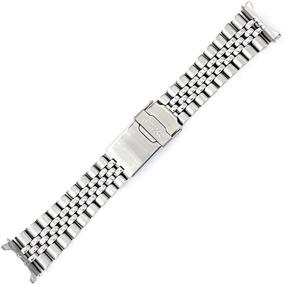 img 1 attached to Seiko Jubilee Style 22mm Stainless Steel: Sleek and Sturdy Watch Strap for a Timeless Look