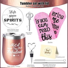 img 2 attached to 🎁 Wine Tumbler Gift Set for Women - Perfect Birthday, Christmas, Mother's Day & Valentine's Day Gift - Thank You Gifts for Her