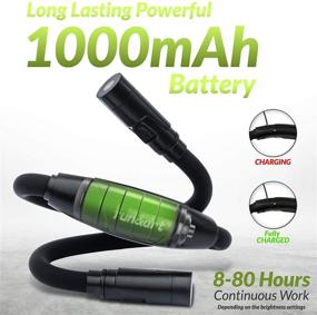 img 2 attached to 🔦 Rechargeable Hands-Free LED Neck Reading Light | Powerful 1000mAh Battery | Up to 80H of Reading | Ideal for Nighttime Reading, Knitting, Repairing, Dog Walking | With Magnetic Bookmark & Buckle