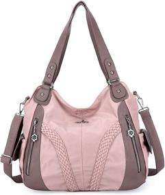 img 4 attached to Angelkiss Handbags Shoulder Messenger Pink Nylon
