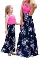 👗 geckatte mommy and me dresses: casual floral family matching maxi dresses for summer outfits logo