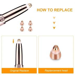 img 1 attached to 💆 Flawless Replacement Eyebrow Hair Remover Heads - Women's Painless Trimmer, Rose Gold, Perfect Touch, Smooth Finish (4Pcs) - As Seen On TV