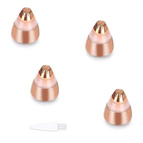 img 4 attached to 💆 Flawless Replacement Eyebrow Hair Remover Heads - Women's Painless Trimmer, Rose Gold, Perfect Touch, Smooth Finish (4Pcs) - As Seen On TV