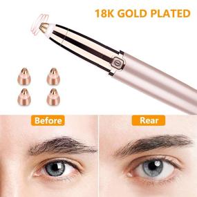 img 3 attached to 💆 Flawless Replacement Eyebrow Hair Remover Heads - Women's Painless Trimmer, Rose Gold, Perfect Touch, Smooth Finish (4Pcs) - As Seen On TV