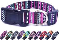 🐾 mycicy adjustable nylon dog collar: bohemian tribal geometric patterns in ethnic style for small to medium dogs - cute and soft pet collar logo