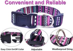 img 1 attached to 🐾 Mycicy Adjustable Nylon Dog Collar: Bohemian Tribal Geometric Patterns in Ethnic Style for Small to Medium Dogs - Cute and Soft Pet Collar