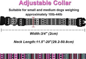 img 3 attached to 🐾 Mycicy Adjustable Nylon Dog Collar: Bohemian Tribal Geometric Patterns in Ethnic Style for Small to Medium Dogs - Cute and Soft Pet Collar