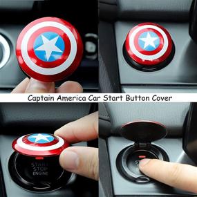 img 1 attached to 🚗 Enhance Your Car's Style and Protection: Captain America Car Push Start Button Cover