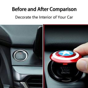 img 2 attached to 🚗 Enhance Your Car's Style and Protection: Captain America Car Push Start Button Cover