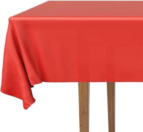 img 3 attached to 🍽️ DecorRack Set of 2 Red Rectangular Tablecloths - BPA-Free Plastic, 54 x 108 inches, Ideal for Parties, Picnic Tables, Camping, and Outdoor Events, Disposable or Reusable Dining Table Covers