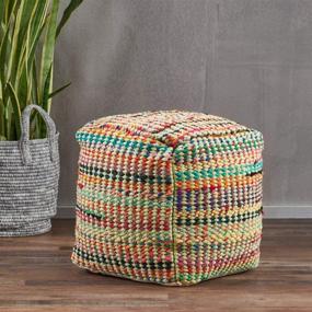 img 3 attached to 🪑 Stylish Marcela Hand Woven Fabric Pouf (Sage): Comfort and Elegance Combined