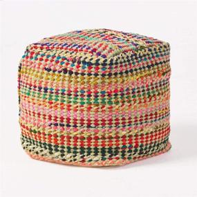 img 4 attached to 🪑 Stylish Marcela Hand Woven Fabric Pouf (Sage): Comfort and Elegance Combined