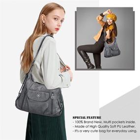 img 1 attached to 👜 Multi Pocket Women's Leather Handbag: Fashionable Handbag & Wallets for Hobo Bags