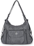 👜 multi pocket women's leather handbag: fashionable handbag & wallets for hobo bags logo
