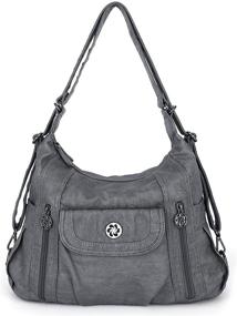 img 4 attached to 👜 Multi Pocket Women's Leather Handbag: Fashionable Handbag & Wallets for Hobo Bags