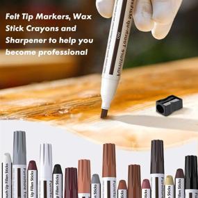 img 2 attached to 🛋️ Furniture Markers Touch Up: Wood Filler Floor Scratch Repair Kit, Set of 17 Markers and Wax Sticks with Sharpener - Complete Furniture Repair and Floor Scratch Touch Up System Set, Wood Restore Pack