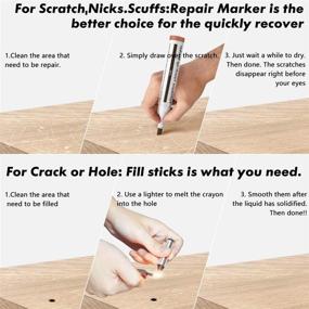 img 1 attached to 🛋️ Furniture Markers Touch Up: Wood Filler Floor Scratch Repair Kit, Set of 17 Markers and Wax Sticks with Sharpener - Complete Furniture Repair and Floor Scratch Touch Up System Set, Wood Restore Pack