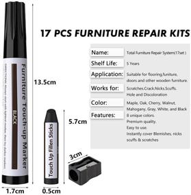 img 4 attached to 🛋️ Furniture Markers Touch Up: Wood Filler Floor Scratch Repair Kit, Set of 17 Markers and Wax Sticks with Sharpener - Complete Furniture Repair and Floor Scratch Touch Up System Set, Wood Restore Pack