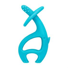 img 2 attached to Mombella Best Teether Toys, Dancing Elephant Silicone Chewing Toys, Teeth-Beginning & Eruption Period Toothbrush for 3-12 Months, with Clip - Blue