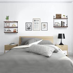 img 2 attached to 📚 Houthvige Premium Floating Shelves | Sturdy Metal Frame | Durable & Modern Room Decor | Easy to Install Wall Mounted Shelves | Ideal for Multiple Storage Needs | Perfect for Home & Office | Set of 5 Boards