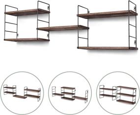 img 4 attached to 📚 Houthvige Premium Floating Shelves | Sturdy Metal Frame | Durable & Modern Room Decor | Easy to Install Wall Mounted Shelves | Ideal for Multiple Storage Needs | Perfect for Home & Office | Set of 5 Boards