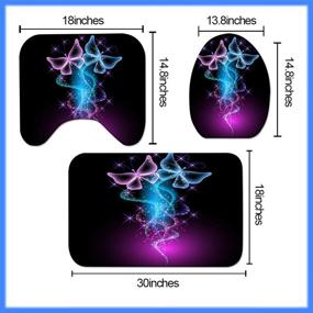 img 1 attached to Банный коврик LUKUY "Бабочки" из полиэстера, предотвращающий скольжение