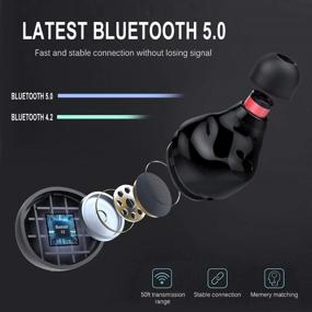 img 3 attached to 🎧 Беспроводные наушники Donerton: Bluetooth 5.0, защита от влаги IP8, 80 часов воспроизведения, микрофон, глубокая акустическая стереоподача, шумоподавление - спорт, тренировка