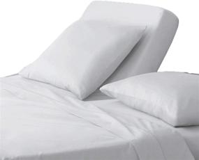 img 4 attached to 😴 Enhance Comfort and Style with the Split Head King Flex Sheet Set for Adjustable Bed - 100% Egyptian Cotton Extra Deep Pocket, 600 Thread-Count, 4 Piece Set (White Solid, King)