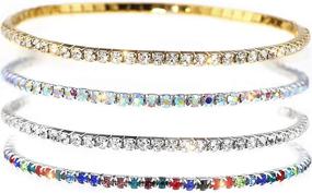 img 4 attached to Suyi Crystal Bracelet Diamond Stretch Women's Jewelry