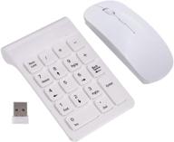 wireless numeric keypad: trelc mini 2.4g 18 keys number pad with silent financial accounting keypad, portable keyboard extension + wireless mouse - ideal for laptop, pc, desktop, and notebook (white) logo
