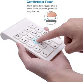 img 2 attached to Wireless Numeric Keypad: TRELC Mini 2.4G 18 Keys Number Pad with Silent Financial Accounting Keypad, Portable Keyboard Extension + Wireless Mouse - Ideal for Laptop, PC, Desktop, and Notebook (White)