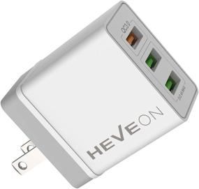 img 4 attached to 🔌 HEVEON USB настенное зарядное устройство - 30 Вт 3 порта с быстрой зарядкой 3.0 для iPhone/iPad/Samsung - складной адаптер & беспроводное зарядное устройство