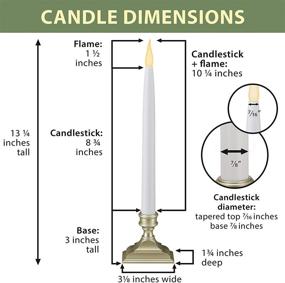 img 2 attached to 🕯️ Pack of 4 612 Vermont Pewter LED Window Candles with Timer - Patented Warm White Dual LED Flicker Flame (6 hours on/18 hours off)