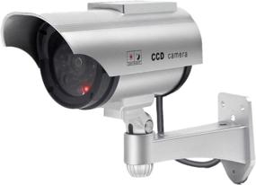 img 4 attached to 🔆 Solar Powered Fake Security Camera: Bullet Dummy Surveillance System with Realistic Red Flashing Lights - Outdoor/Indoor (1, Silver)